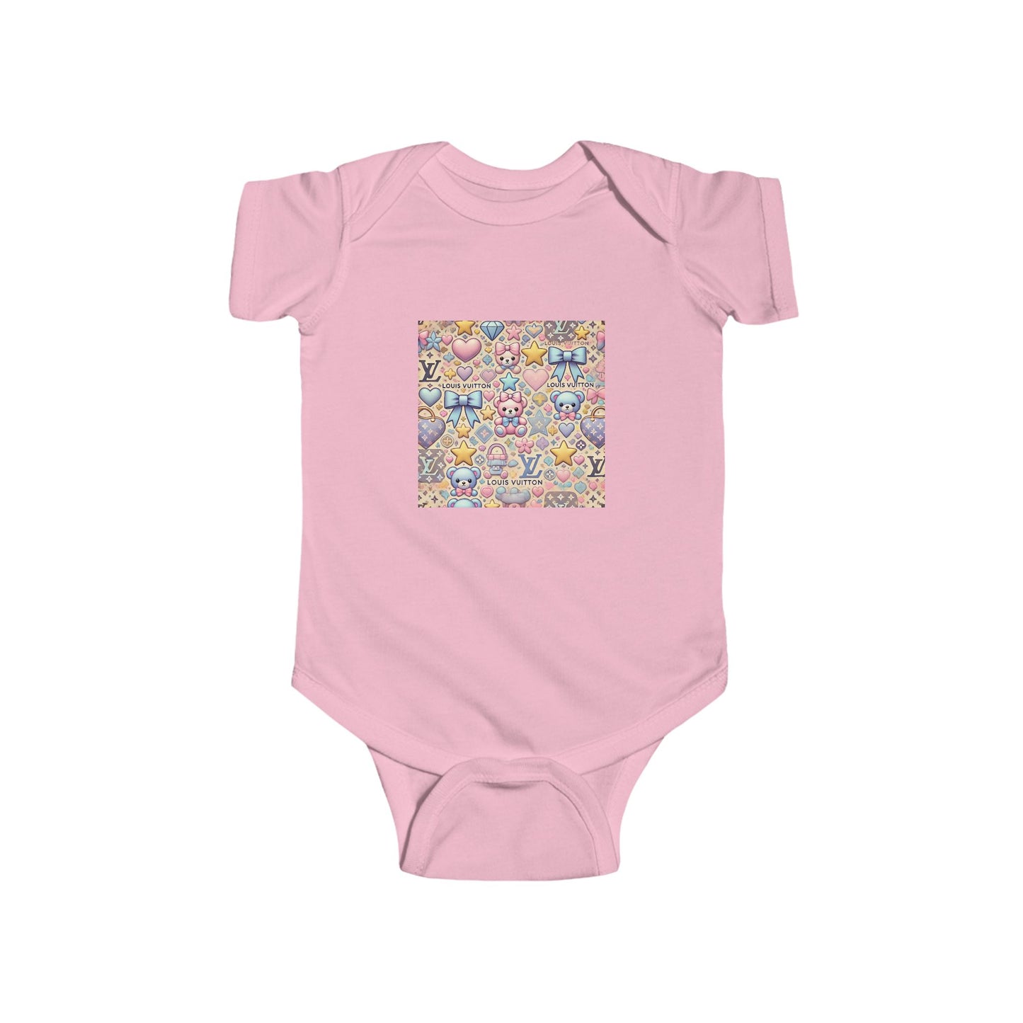 Colorful Louis Vuitton-inspired fashion Patterned Infant Bodysuit - Fun & Stylish Baby Outfit for Every Occasion