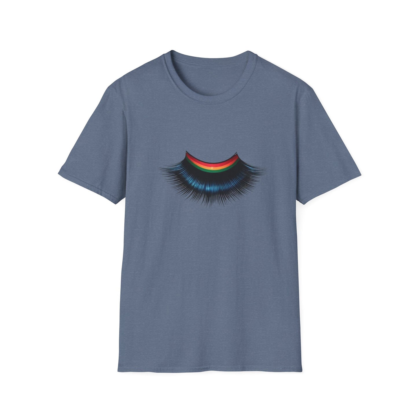Cheerful Graphic Unisex Softstyle T-Shirt - Whimsical Gucci Inspired Eye Lashe Smile Design