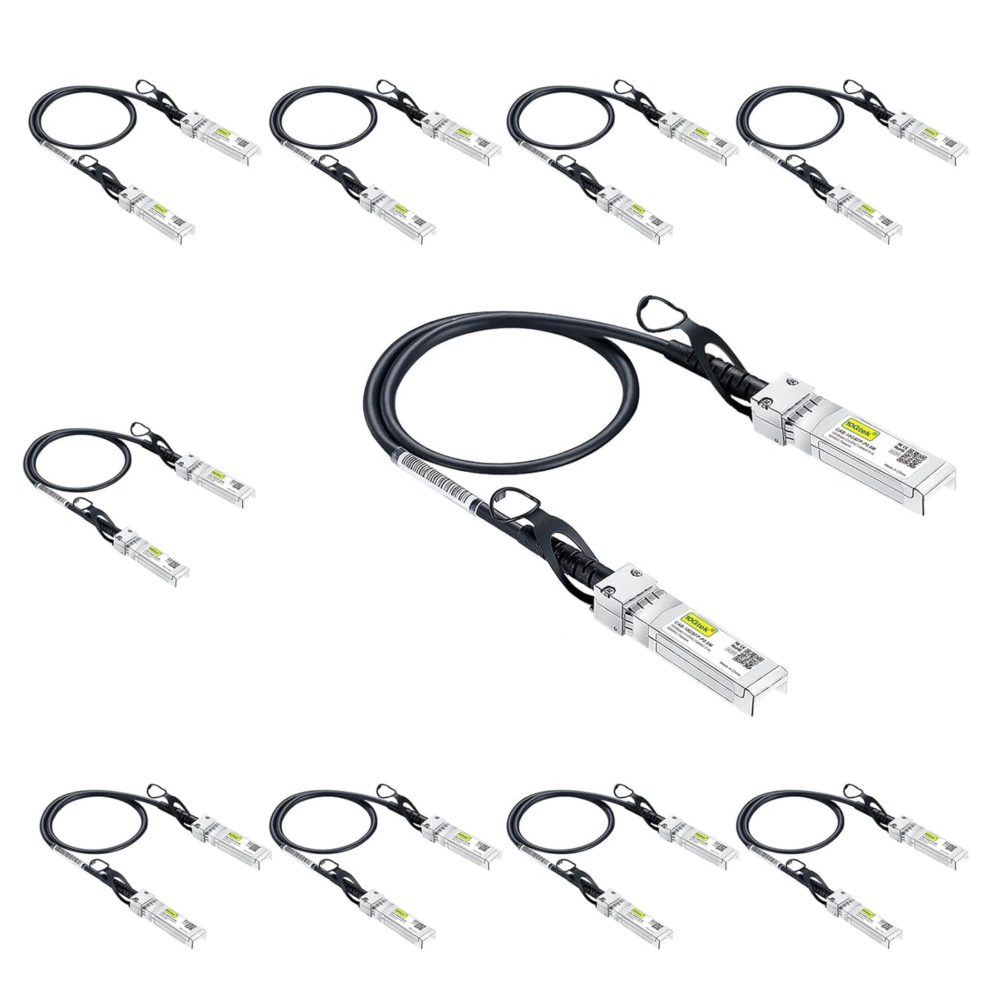 SFP+ DAC Twinax Cable - 10GBASE-CU Passive Direct Attach Copper SFP Cable for Cisco SFP-H10GB-CU2M, Ubiquiti Unifi UC-DAC-SFP+, Meraki, Fortinet, D-Link, 2-Meter(6.6Ft) | 0.25-12M Optional