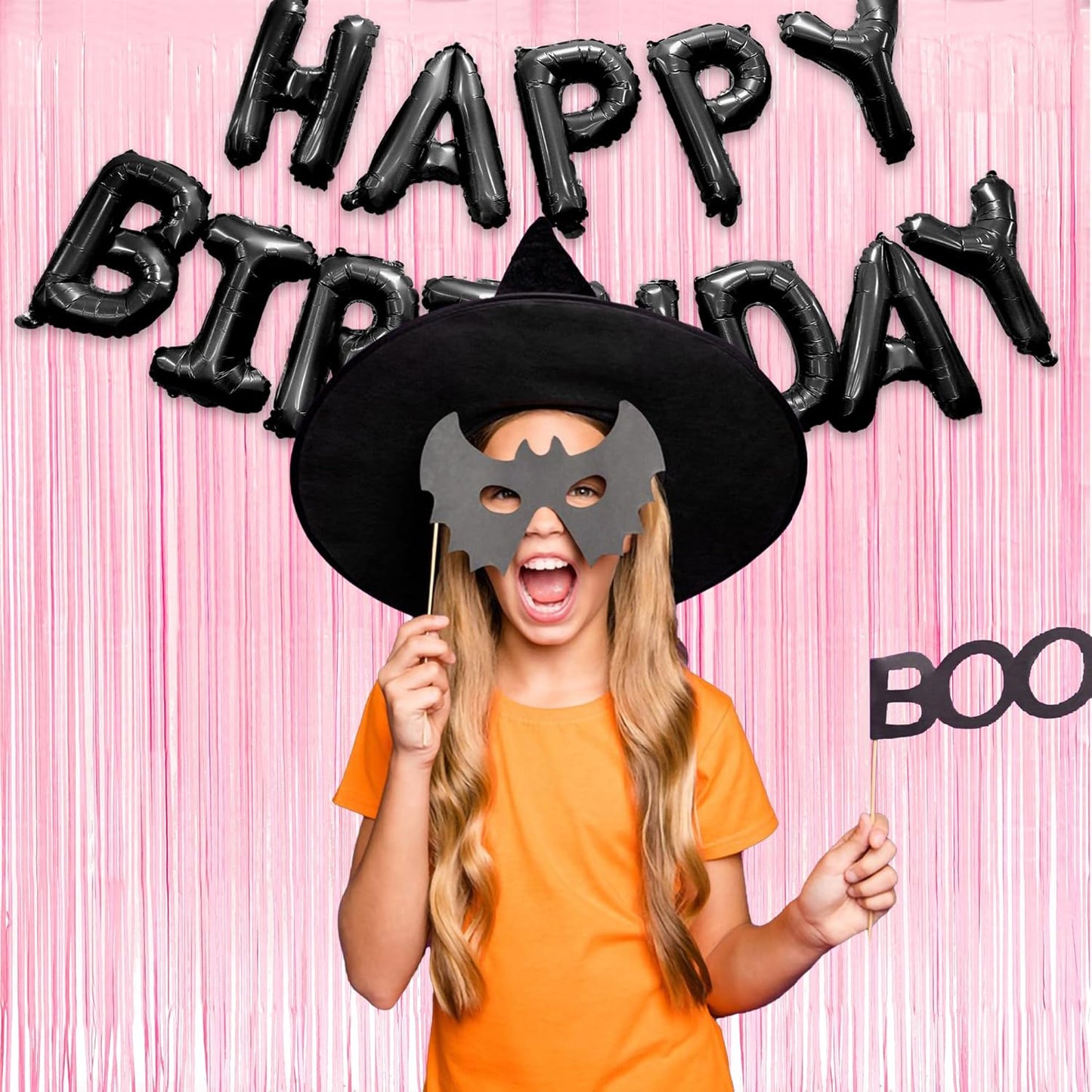 Pastel Pink Party Backdrop Decoration -  Baby Pink Foil Fringe Streamers for Baby/Boo Day/Valentines/Cowgirl/Sweet/Cloud/Unicorn/Princess/Bow Themed - 3.2Ft X 8.2Ft - 2 Packs