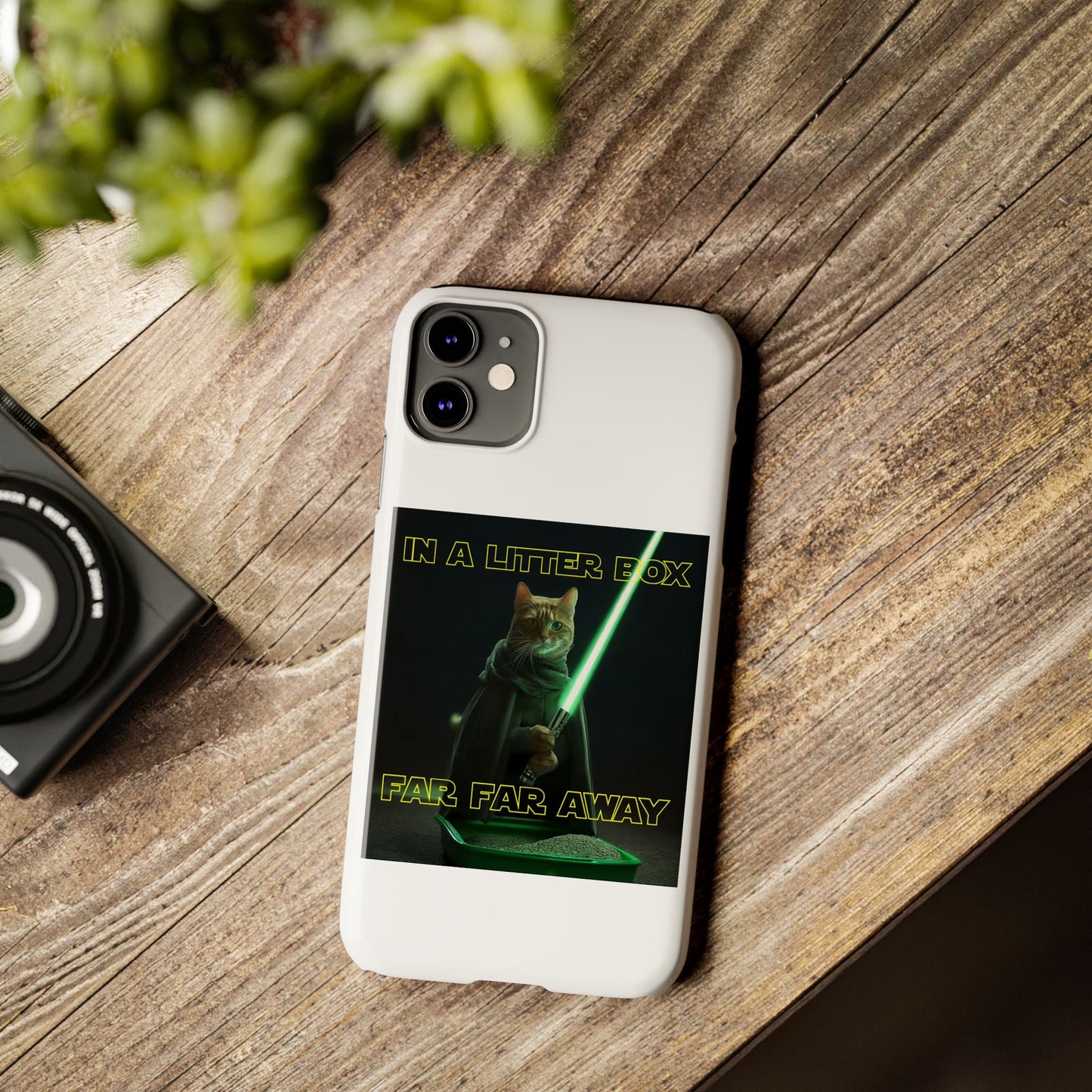 STAR WARS CAT IN A LITTER BOX FAR FAR AWAY  Slim Phone Cases