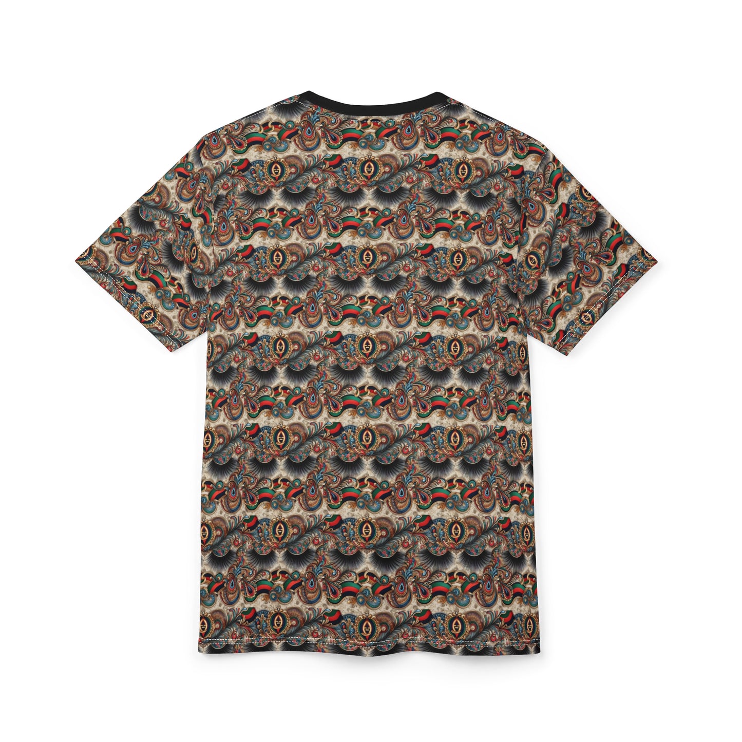 Bohemian Lashes Gucci Inspired Unisex Cut & Sew Tee - Colorful Paisley Pattern