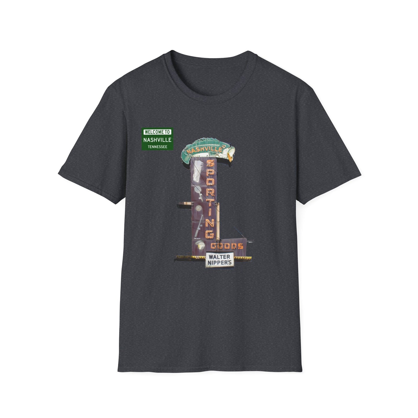 RETRO VINTAGE Nashville Sporting Goods [gone] Nashville, TN Unisex Softstyle T-Shirt