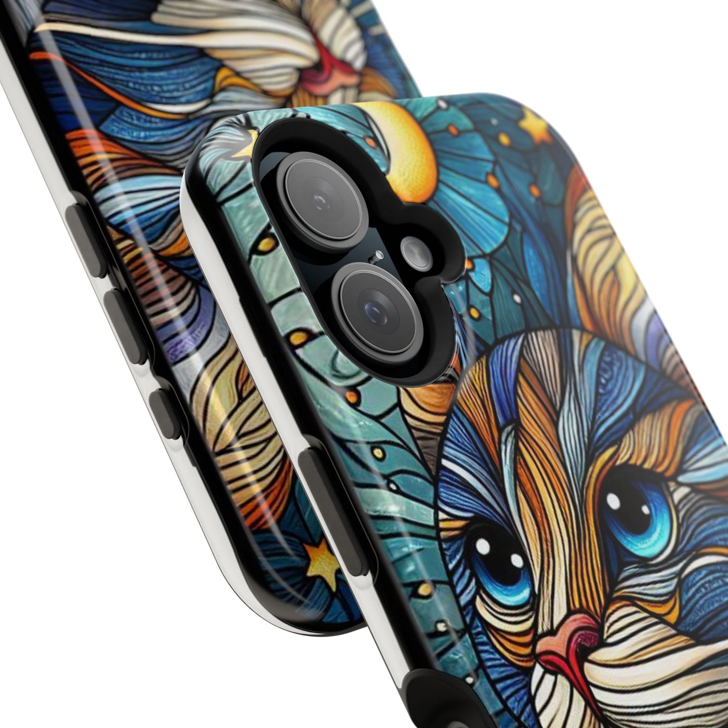Cat-Stained Glass Magnetic Tough Cases