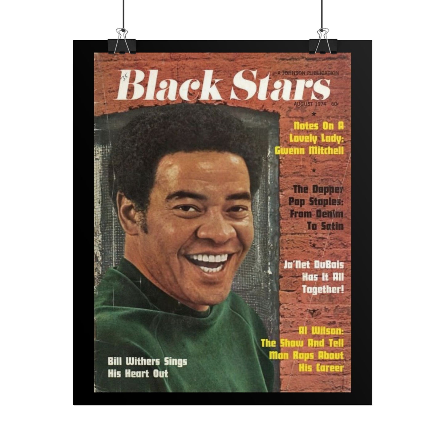 Vintage Music Rolled Posters - Bill Withers, August 1974 Design