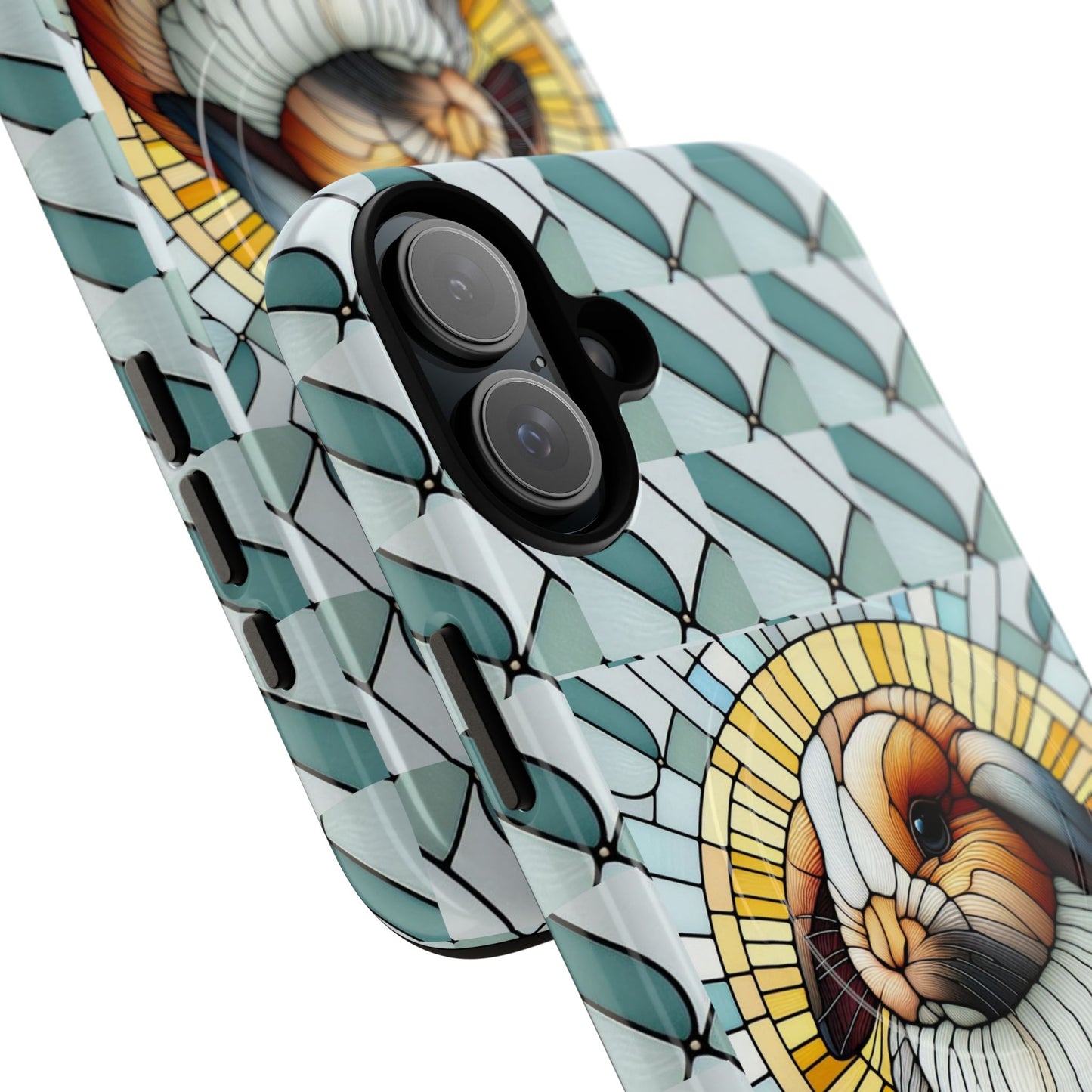 Holland Lop Rabbit Animal Stained Glass Design Tough Magnetic Cases