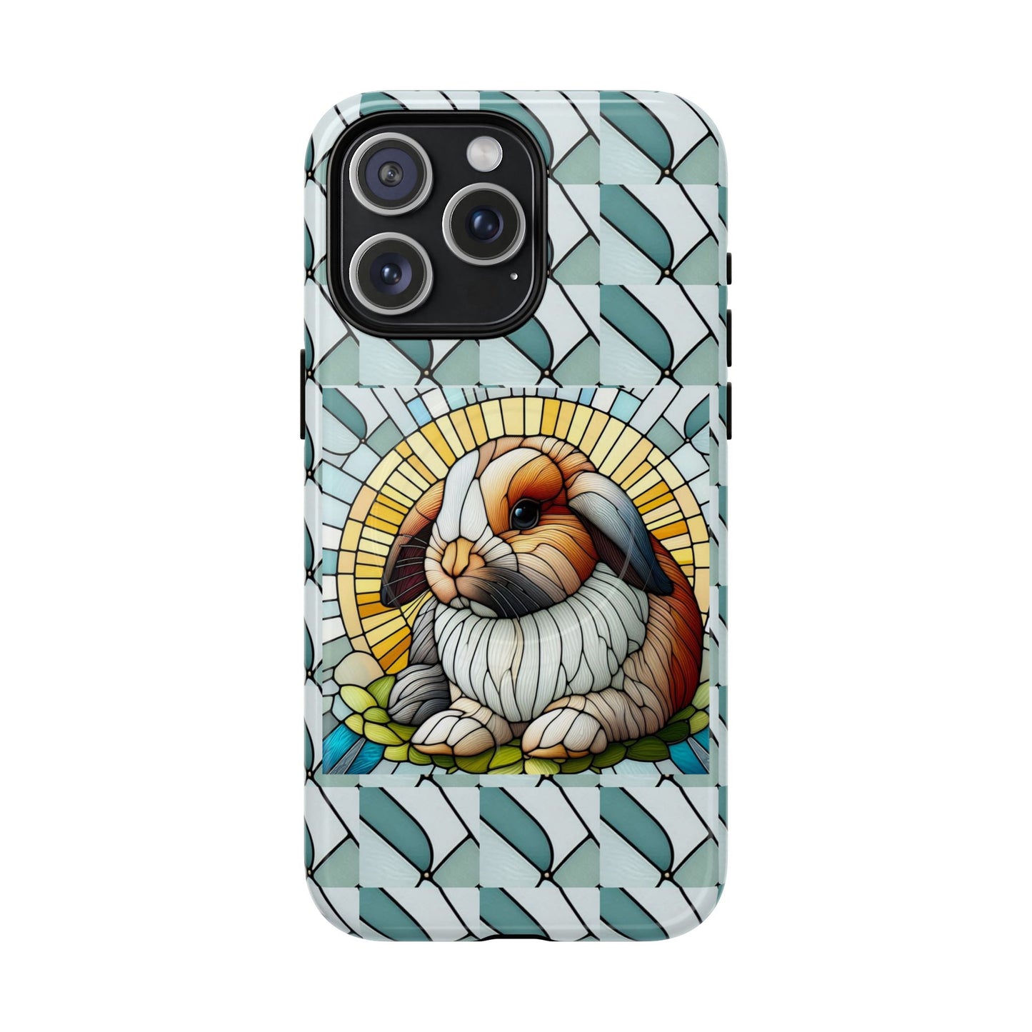 Holland Lop Rabbit Animal Stained Glass Design Tough Magnetic Cases