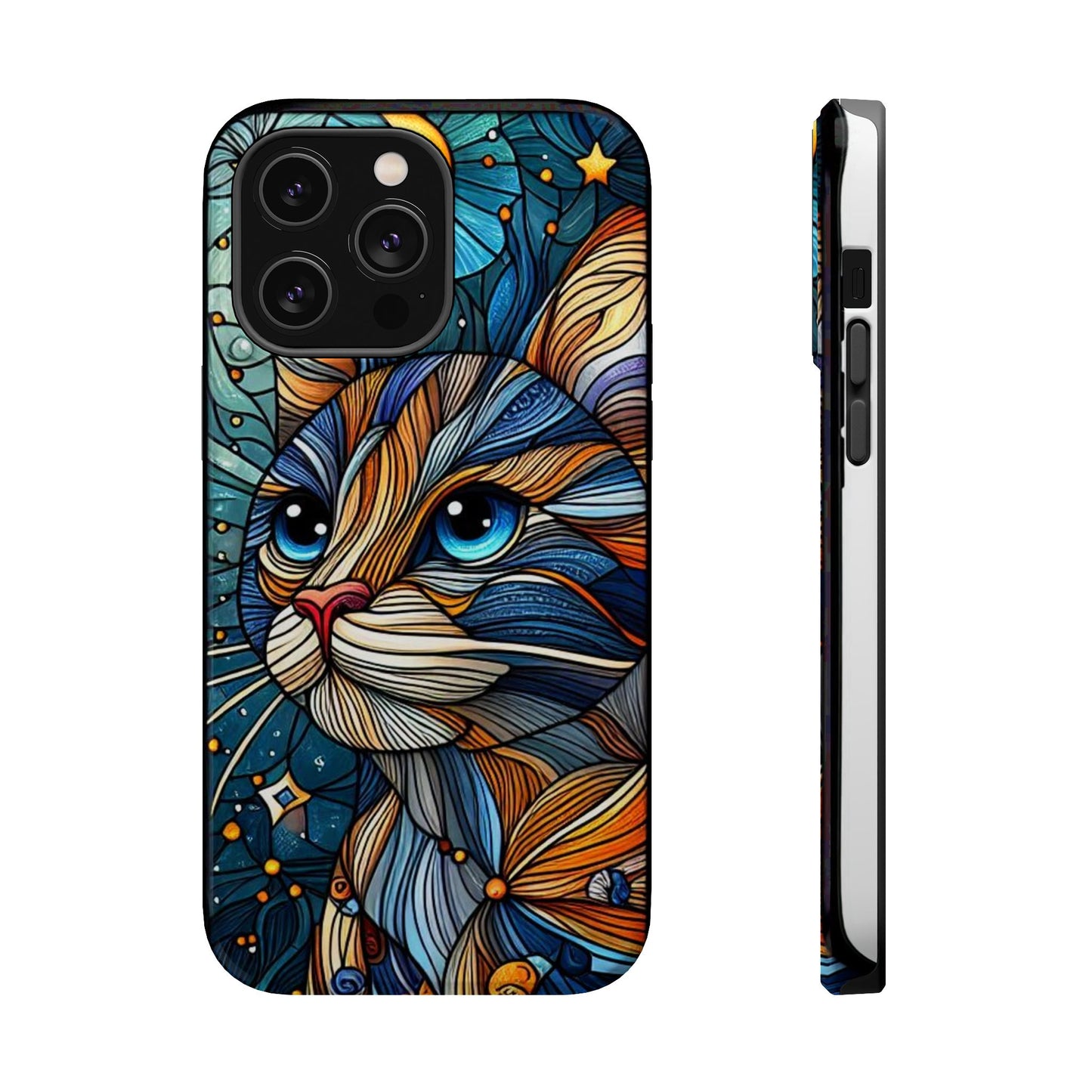 Cat-Stained Glass Magnetic Tough Cases