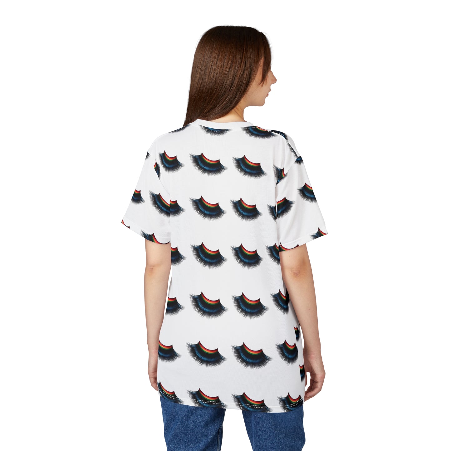 Lash Print Unisex Cut & Sew Tee - Trendy Graphic Tee for GUCCI Inspired Lash Lovers