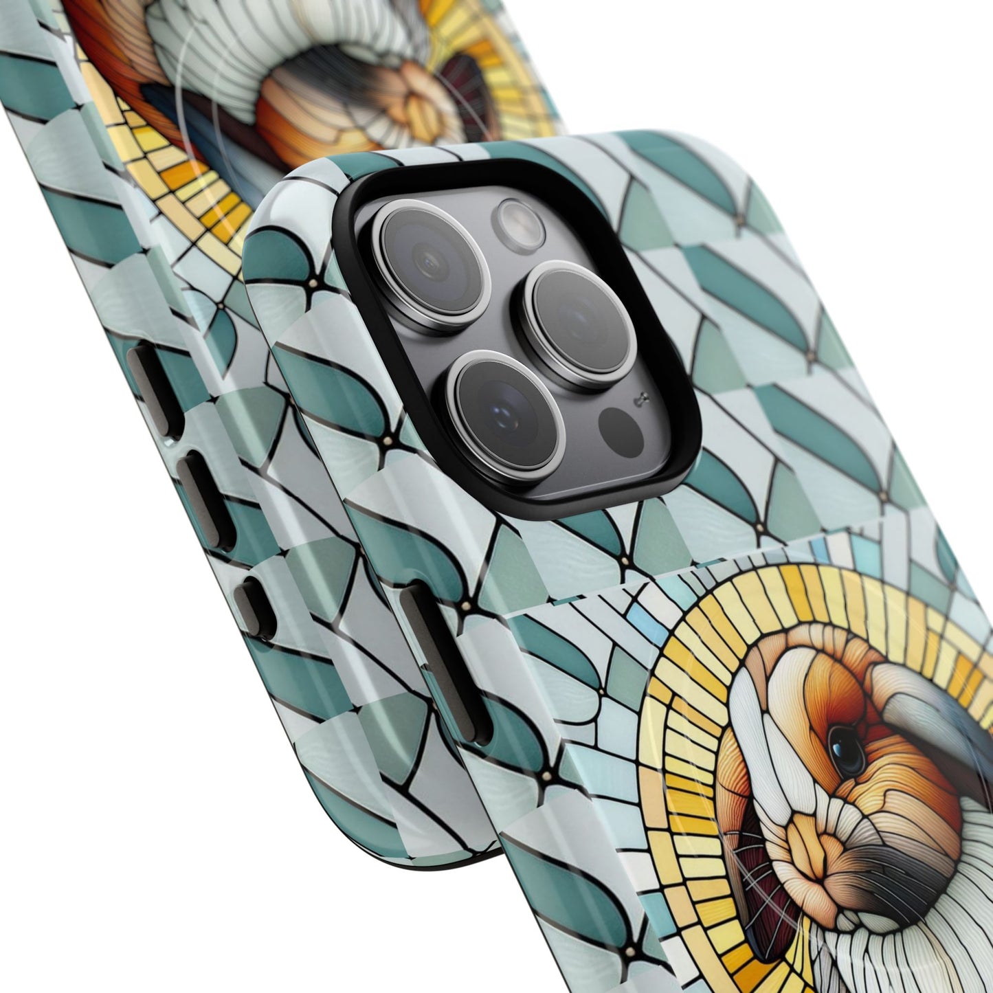 Holland Lop Rabbit Animal Stained Glass Design Tough Magnetic Cases