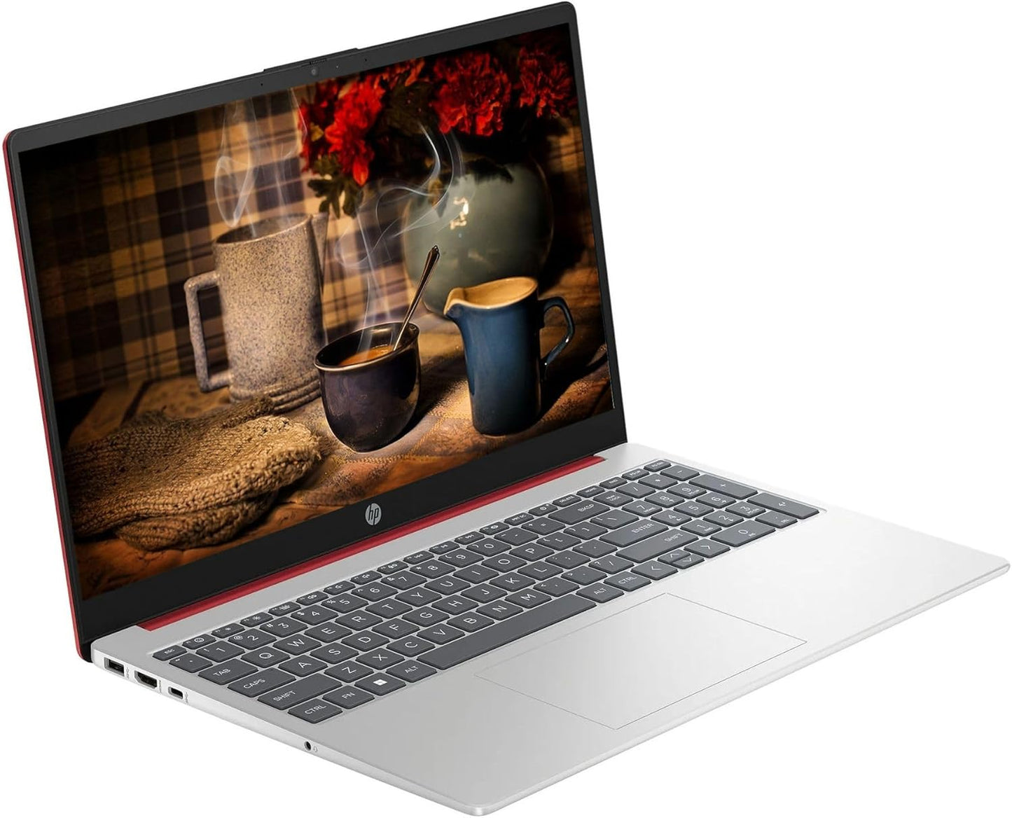 Ai-Powered Windows 11 Laptop (15.6" HD Screen) with Microsoft Office & 1TB Cloud Storage Included for 1-Year| 16GB RAM|128GB SSD & 128GB Portable SSD| Intel 4-Core CPU| Webcam| Wi-Fi|Rk Bundle, Red