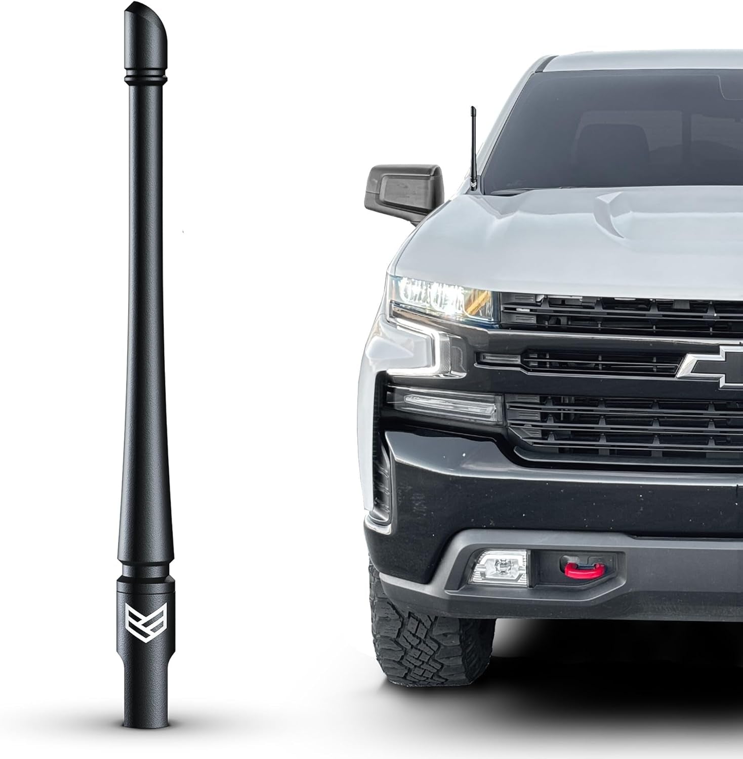 Truck Antenna for Chevy Silverado & GMC Sierra Accessories (2014+) anti Theft - Carwash Safe Short Replacement Antenna (5 Inch Flexible)