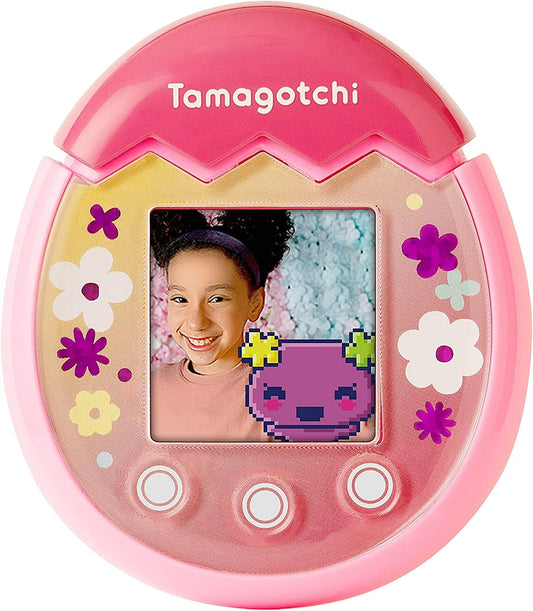 Bandai Pix-The Next Generation of Virtual Reality Pet with Camera, Games and Collectable Characters-Floral, Pink BanUK