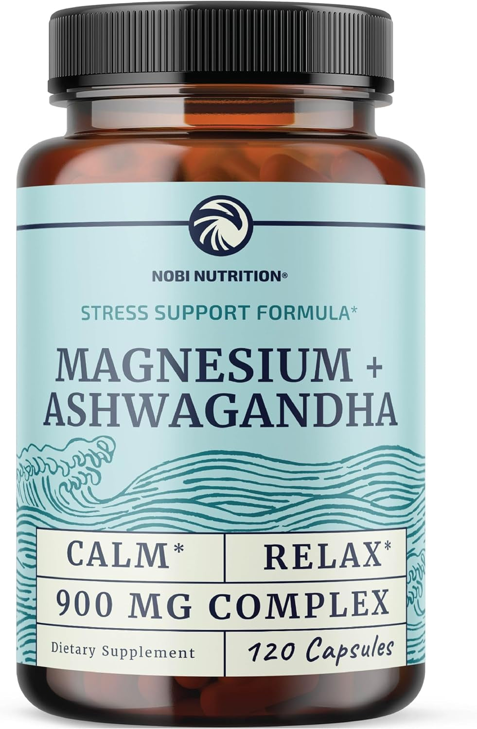 Magnesium Ashwagandha | Calming Magnesium Supplement for Adults | Relax, Rest, Calm Mood & Sleep Support | Mag Citrate & Oxide 400 Mg + Ashwagandha 500 Mg | Muscle Health & Stress Relief | 120 Ct TLBH