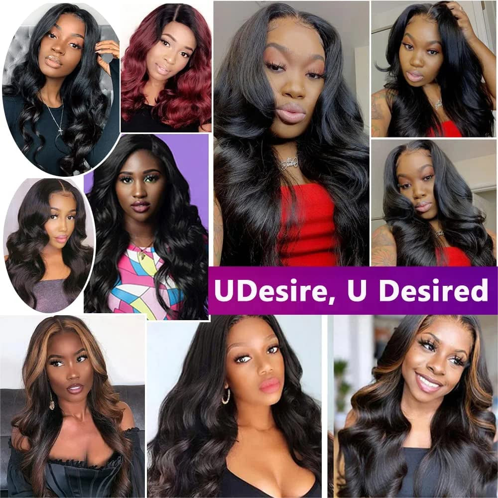 Hair 12A Brazilian Body Wave Bundles with Closure (10 12 14+10,Free Part)100% Unprocessed Brazilian Virgin Human Hair Body Wave Bundles with Closure Natural Black Color
