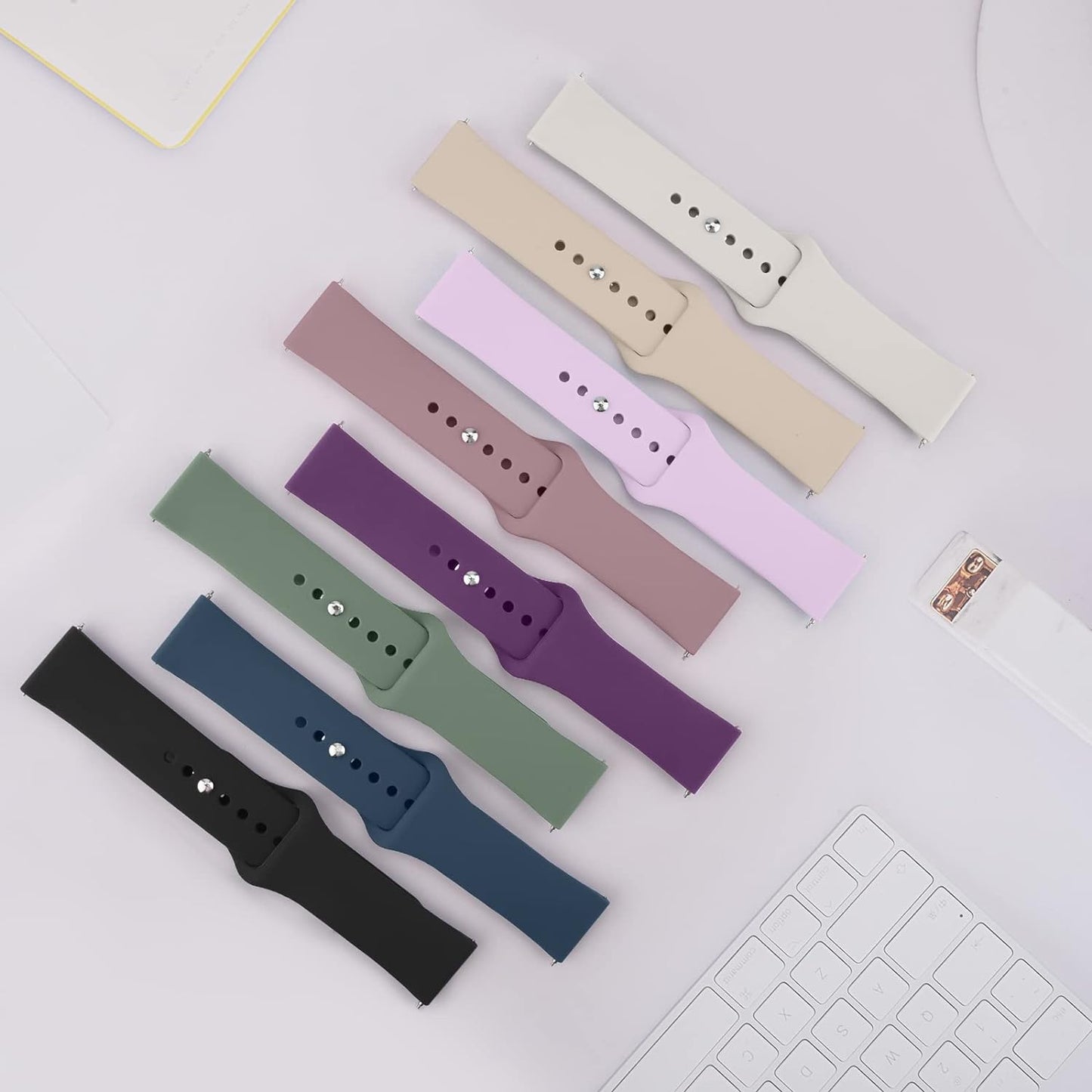 Bands Compatible with Samsung Galaxy Watch 6 Band 40Mm 44Mm, Galaxy Watch 6 Classic Bands 43Mm 47Mm, 20Mm Soft Silicone Sport Replacement Strap for Galaxy Watch 6 Band Women Men