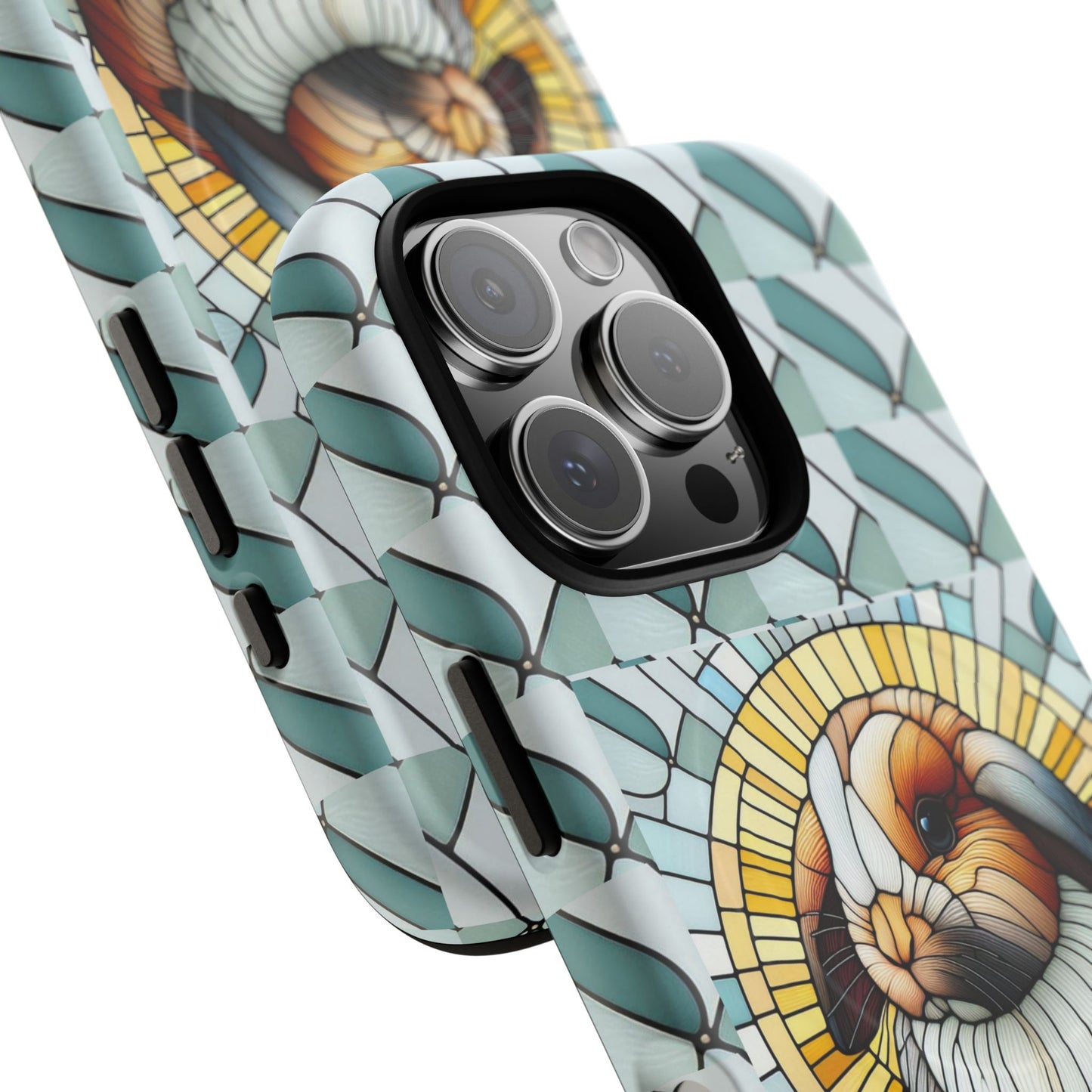 Holland Lop Rabbit Animal Stained Glass Design Tough Magnetic Cases