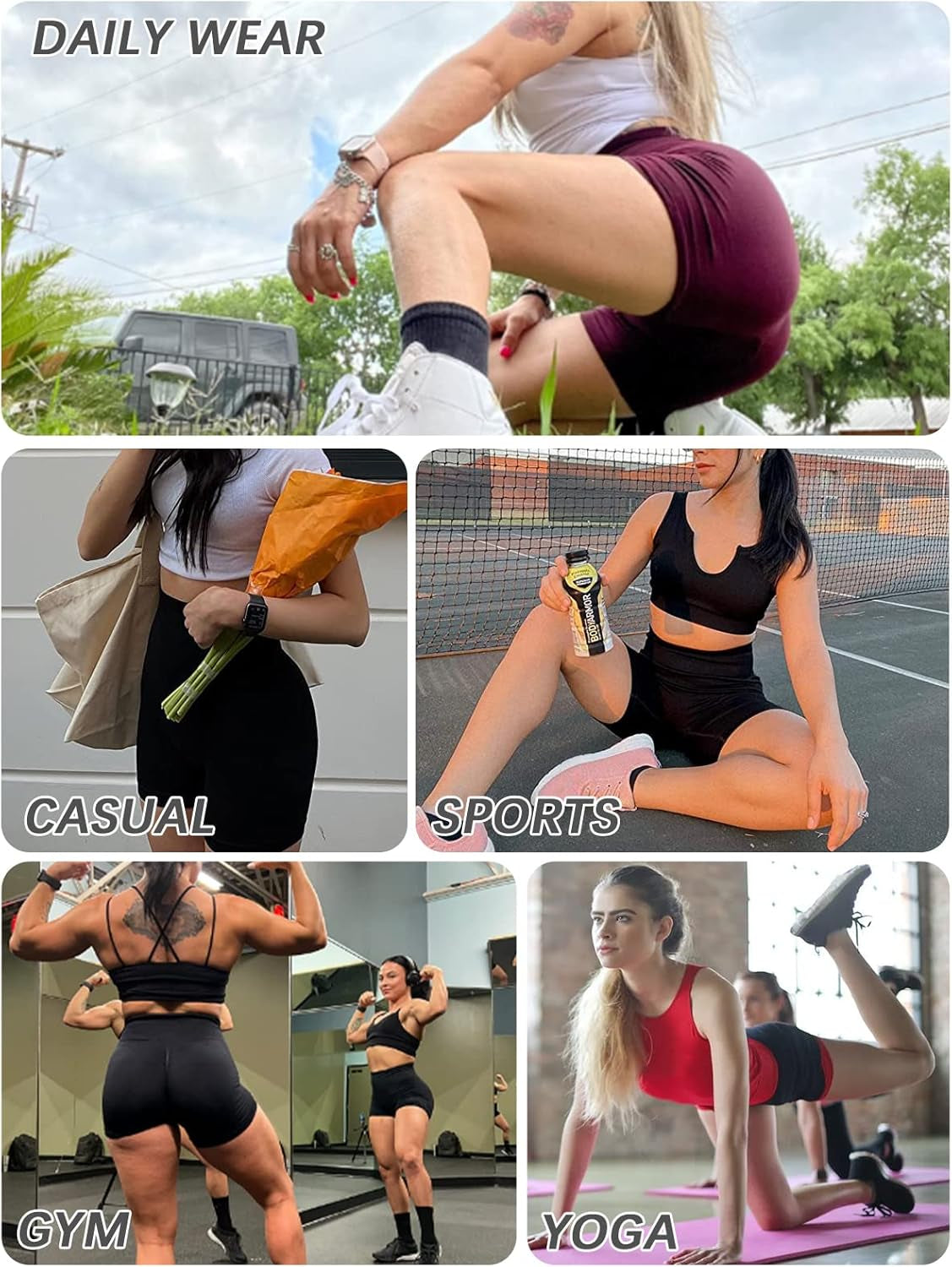 Womens Biker Shorts High Waist Seamless Scrunch Butt Lifting Gym Workout Yoga Athletic Shorts