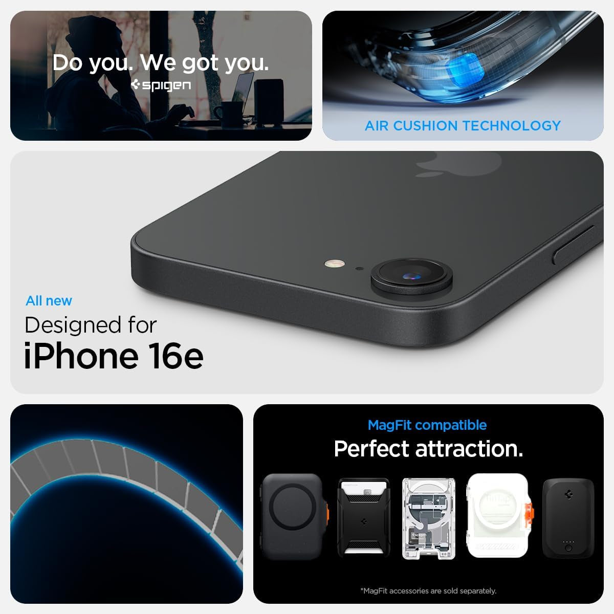 for Iphone 16E Case, Ultra Hybrid S Magfit [Compatible with Magsafe Accessories] [Anti-Yellowing] [Kickstand] - Clear White