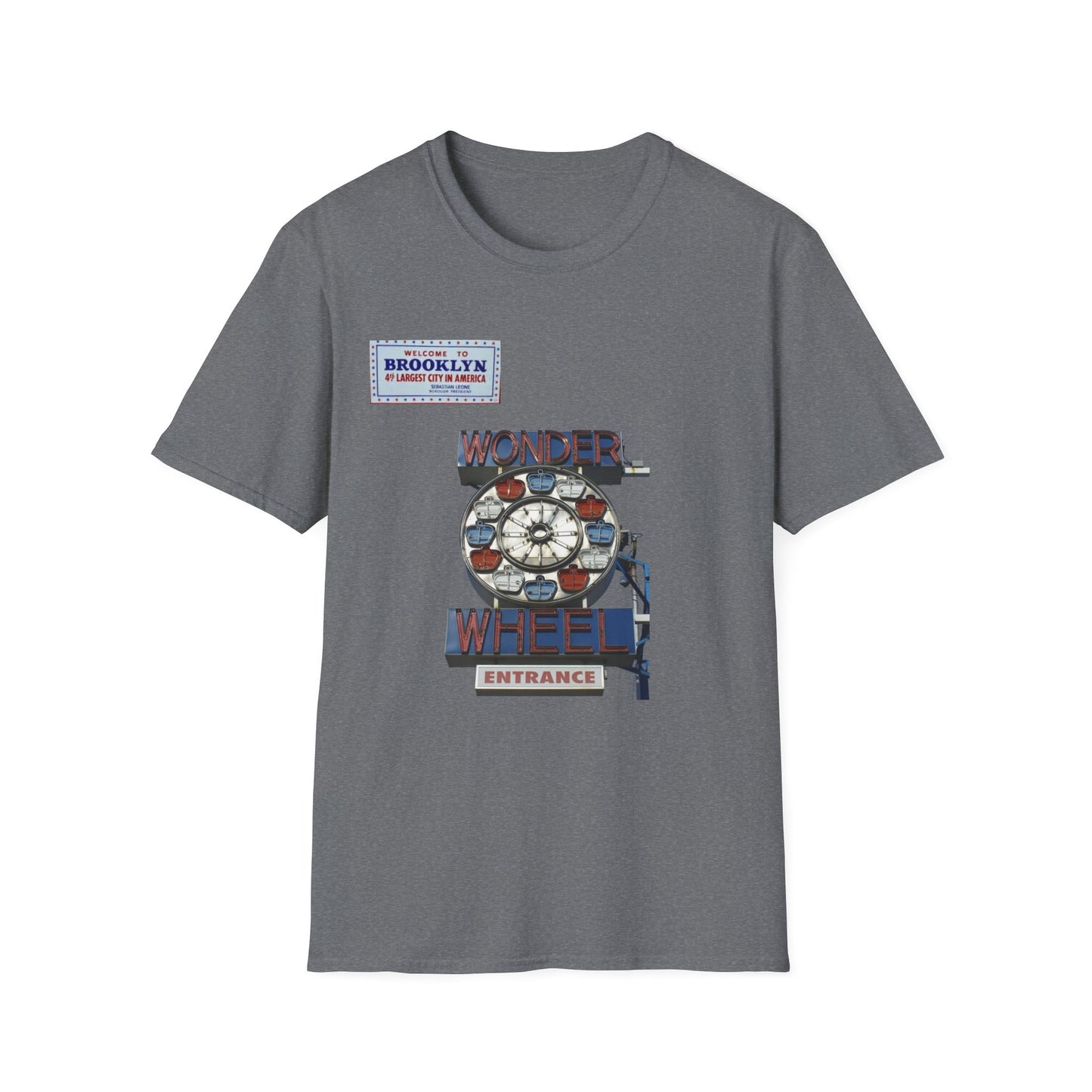 RETRO VINTAGE Wonder Wheel Brooklyn, NY Unisex Softstyle T-Shirt