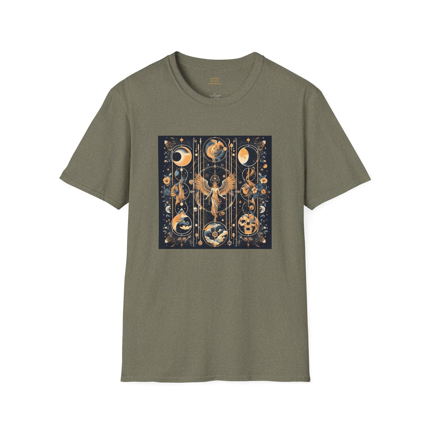 Celestial tarot design By Erik B. Unisex Softstyle T-Shirt