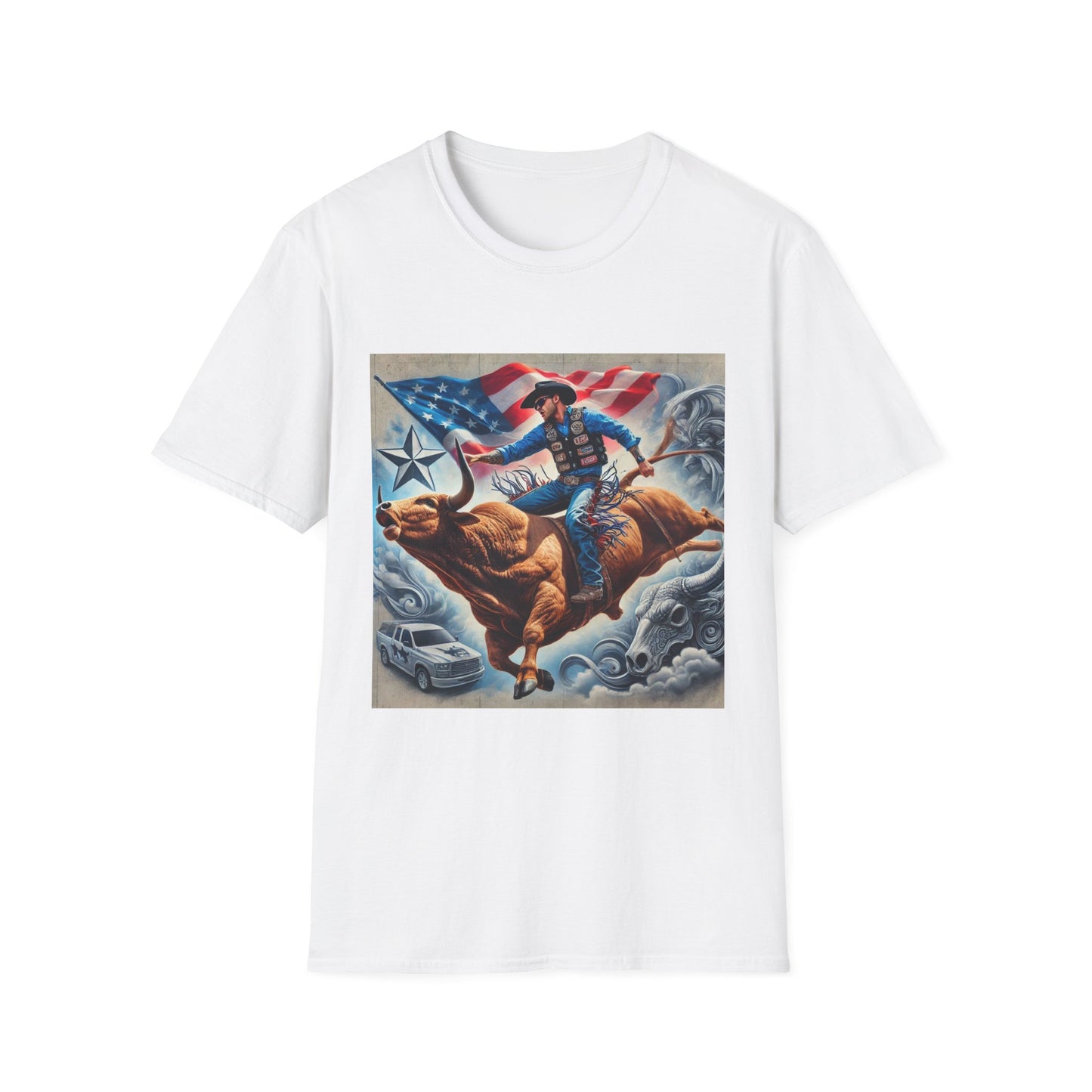 Professional Bull Riders 3D tattoo Unisex Softstyle T-Shirt