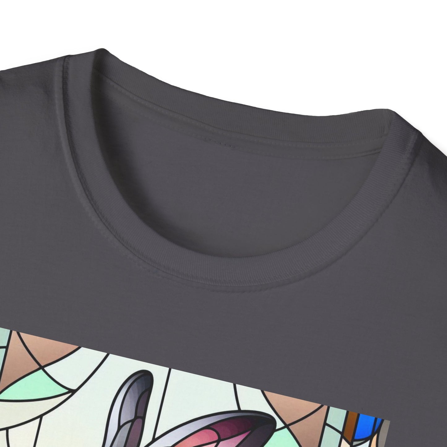 Flemish Giant Rabbit Animal Stained Glass Design Unisex Softstyle T-Shirt