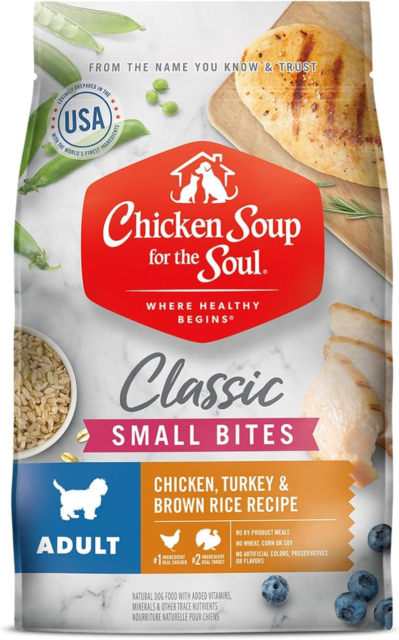 Classic Dry Small Bites Adult Dog Food, Chicken, Turkey & Brown Rice Recipe, 13.5 Pound Bag | Soy, Corn & Wheat Free, Small Breed Dog Food Made with Real Ingredients