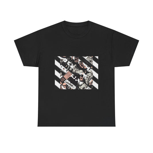 Graphic Unisex Heavy Cotton Tee - Urban Streetwear Vibe Off-White Inspired