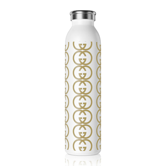 Stylish Slim Water Bottle with Gold Logo Design