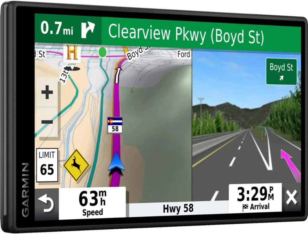 010-N2038-02 Drivesmart 65T GPS Navigator (Renewed) | Official USA Partner Model | Bundle with Dual DC12V/24V Electronic Car Socket, Universal Weighted & Deco Gear Hard EVA Case with Zipper TRUCK DRIVER