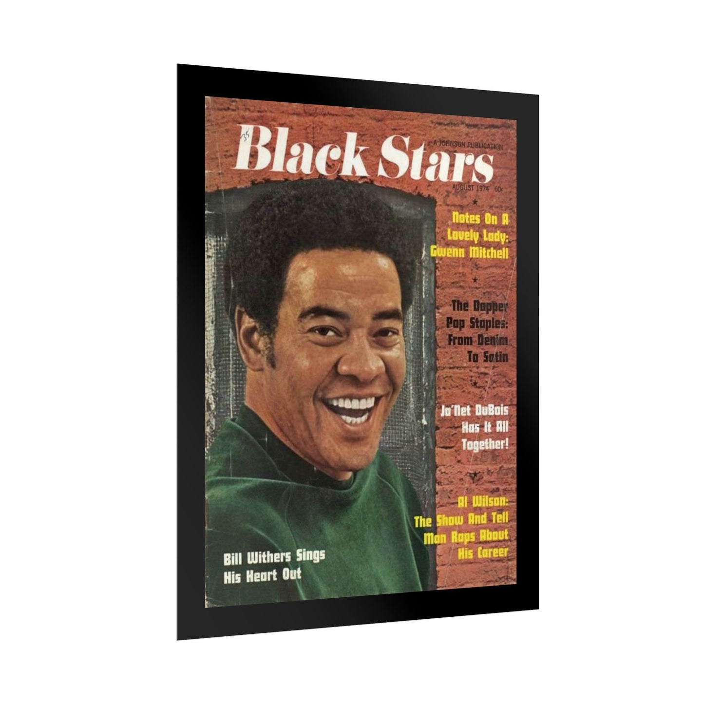 Vintage Music Rolled Posters - Bill Withers, August 1974 Design