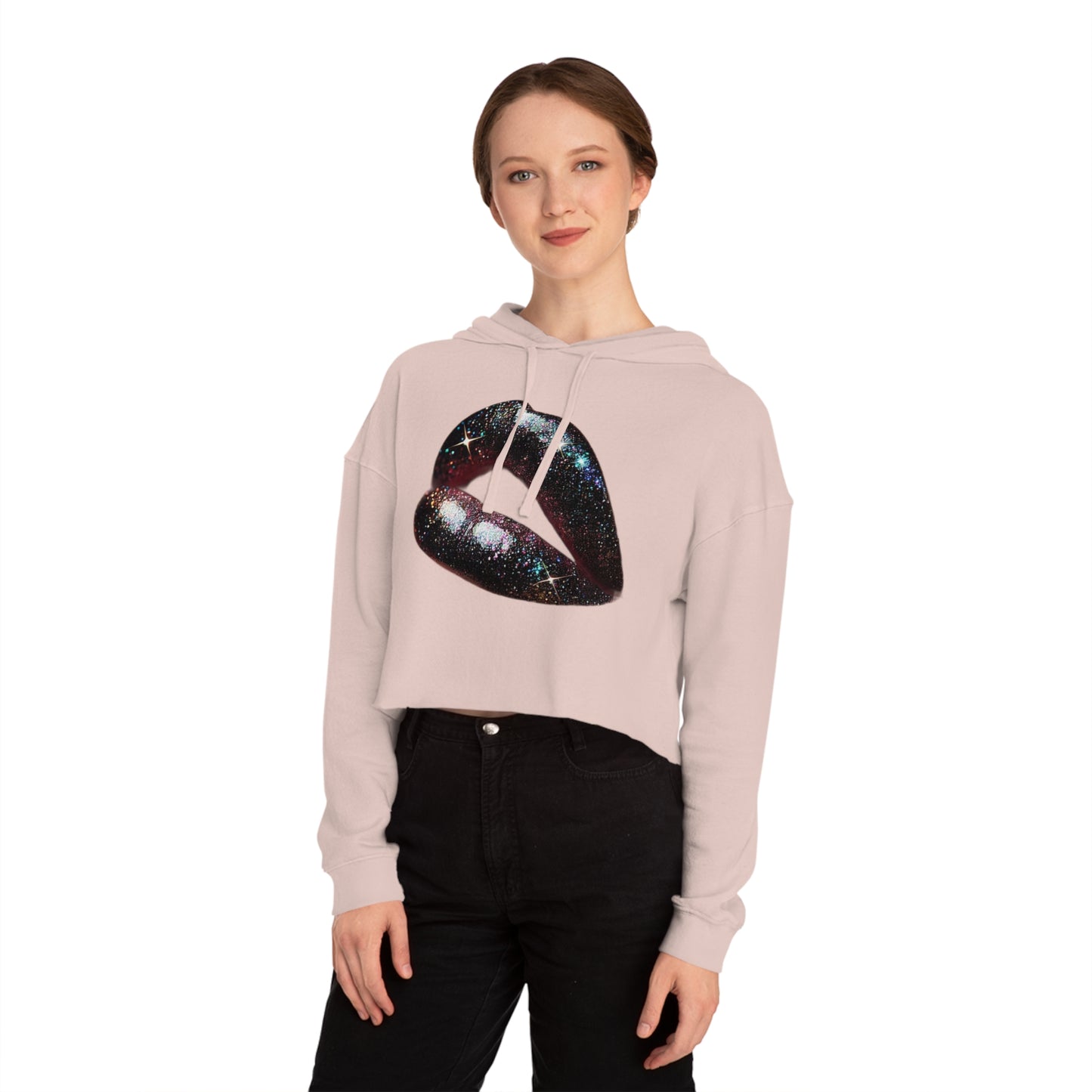GALAXY LIP GLOSS Women’s Cropped Hooded Sweatshirt