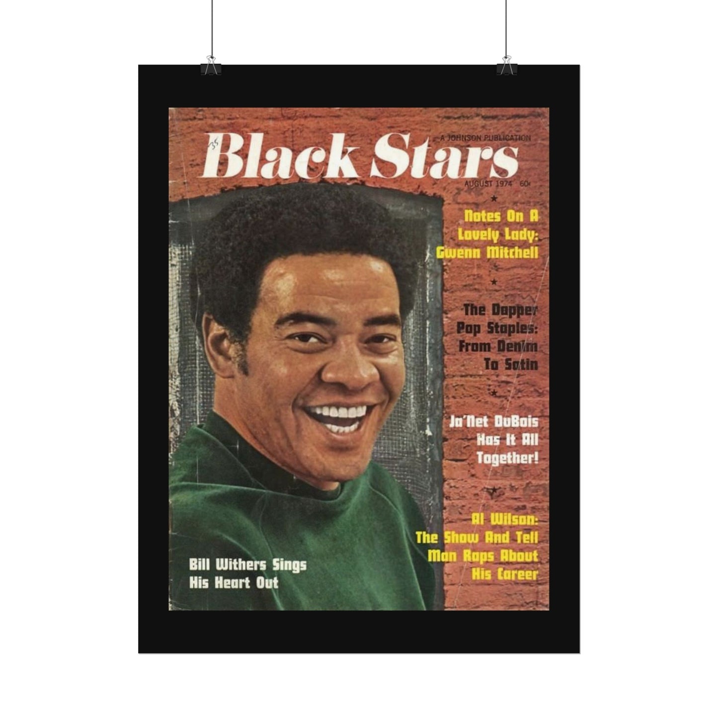 Vintage Music Rolled Posters - Bill Withers, August 1974 Design