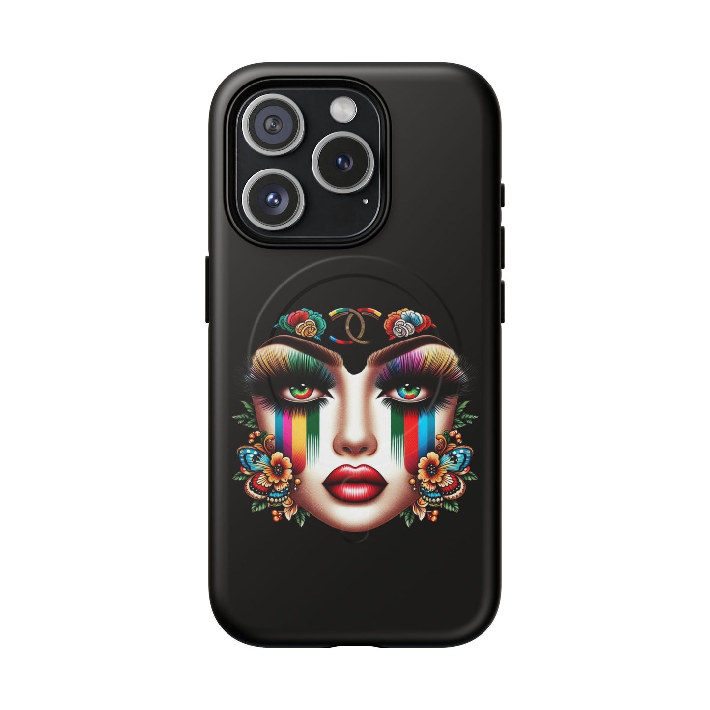 Gucci Inspired Artistic Tough Magnetic Phone Case - Vibrant Lady Design