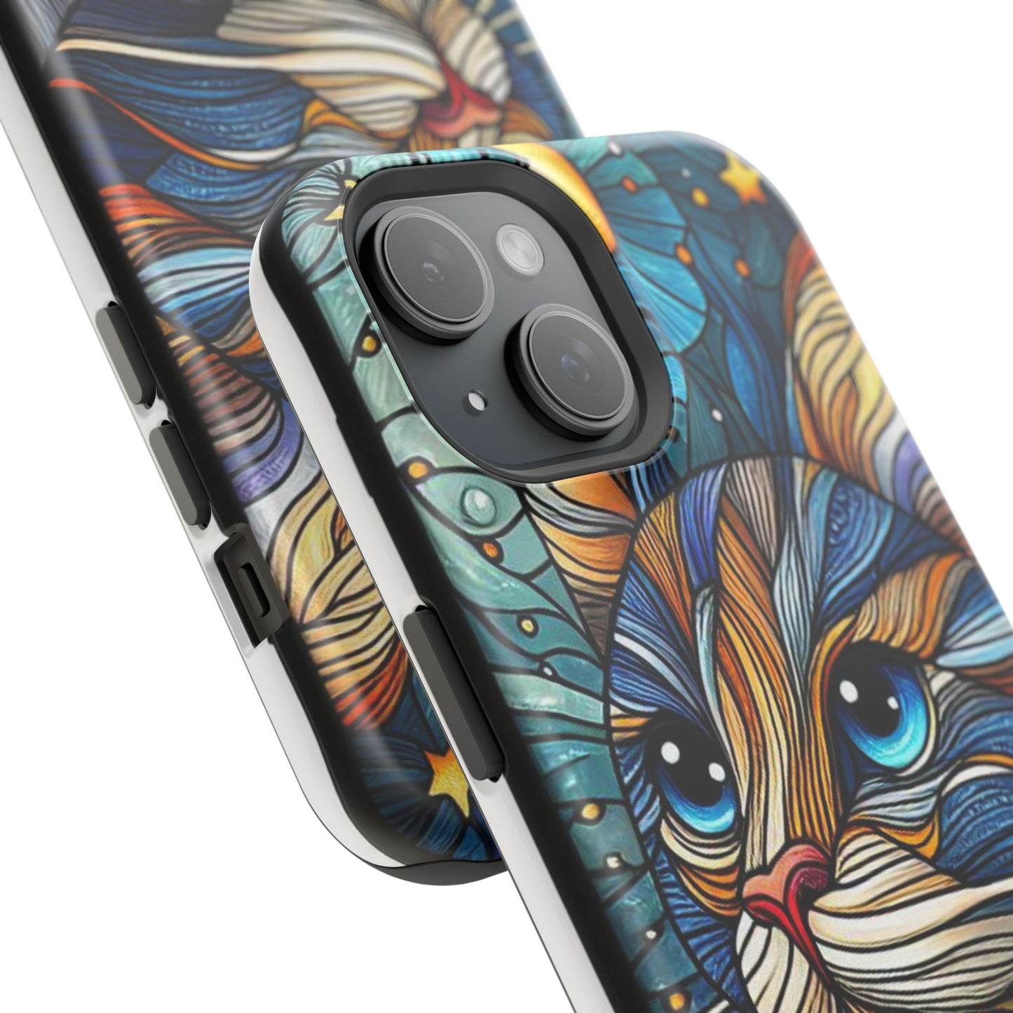 Cat-Stained Glass Magnetic Tough Cases