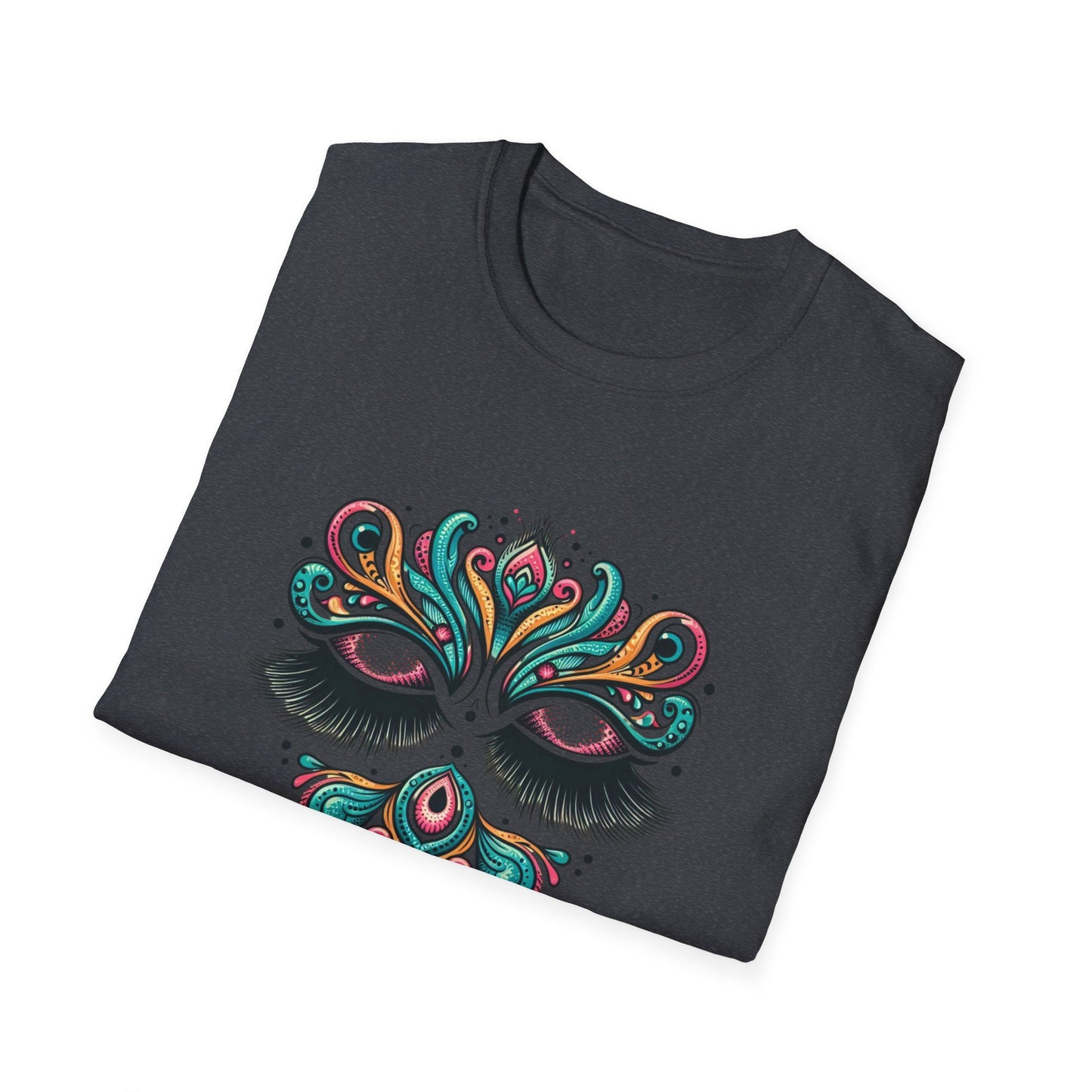 Colorful Mandala Unisex Softstyle T-Shirt – Bohemian LASHES Vibe for Art Lovers