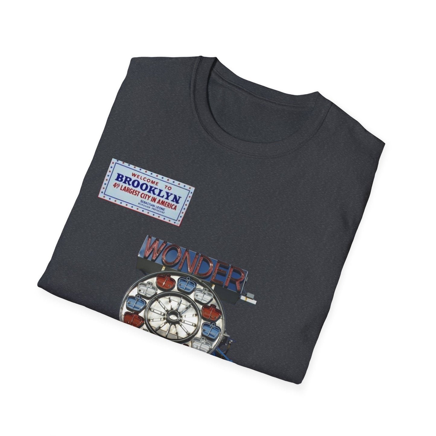 RETRO VINTAGE Wonder Wheel Brooklyn, NY Unisex Softstyle T-Shirt