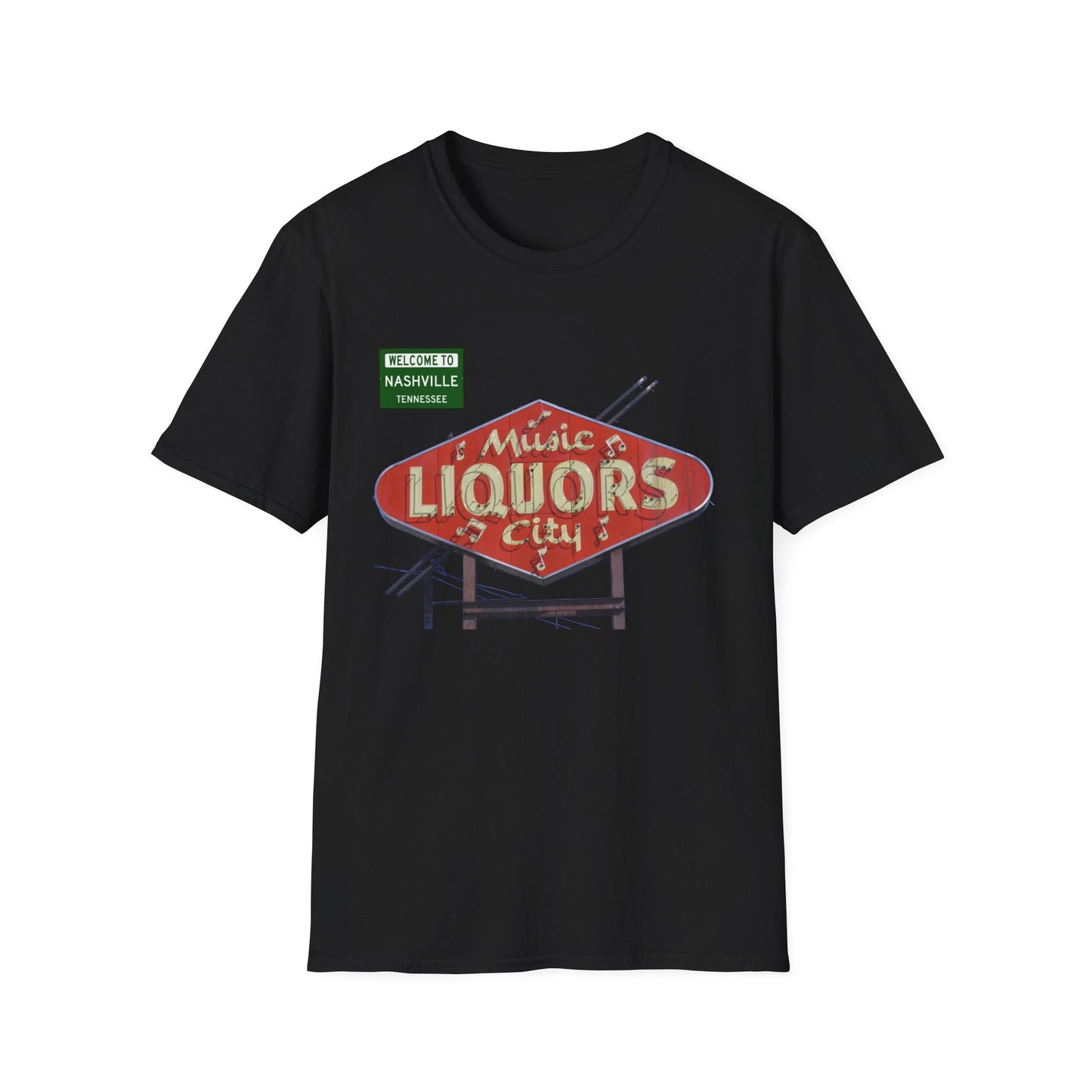 RETRO VINTAGE Music City Liquors [gone] Nashville, TN Unisex Softstyle T-Shirt