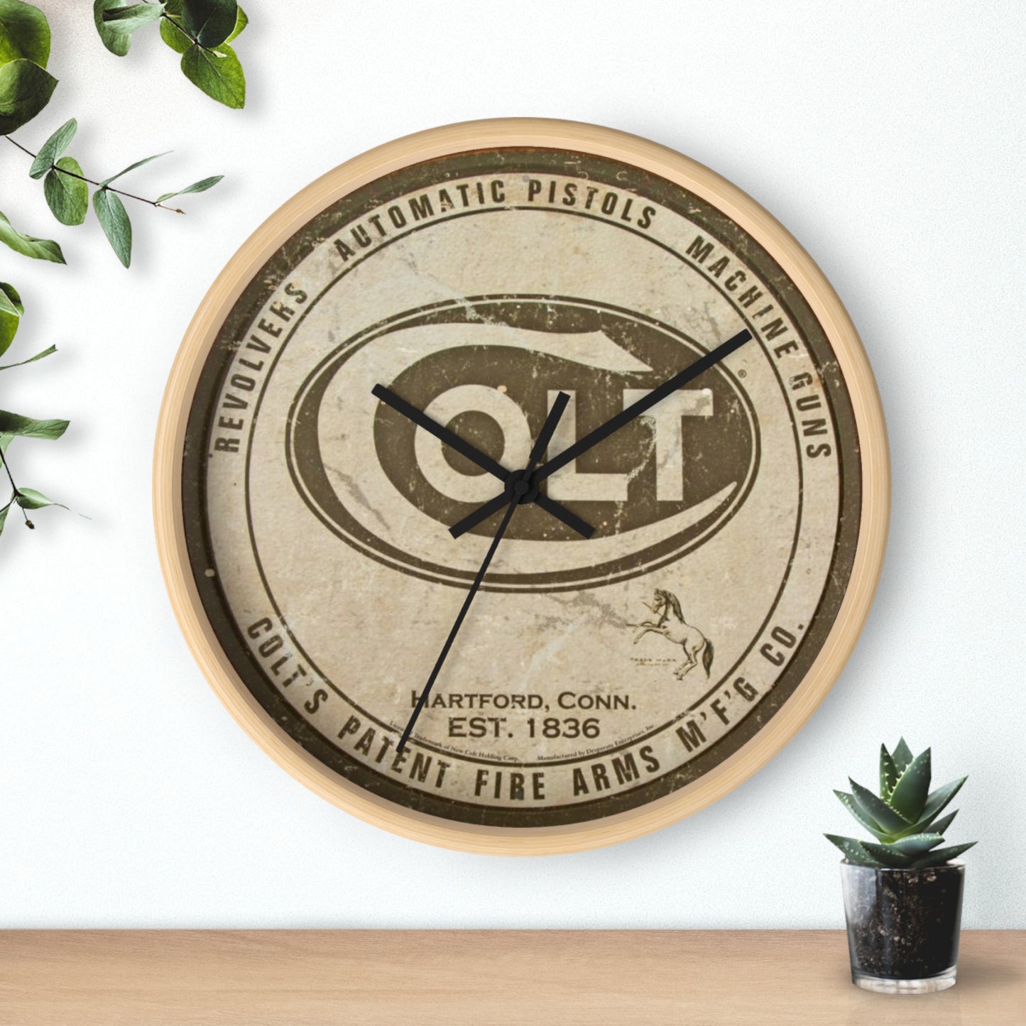 Colt REVOLVERS PISTOLS MACHINE GUNS Wall Clock