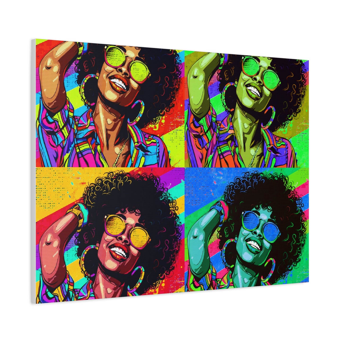 BLACK BEAUTY COLORFULL ANDY WARHOL STYLE Matte Canvas, Stretched, 1.25"