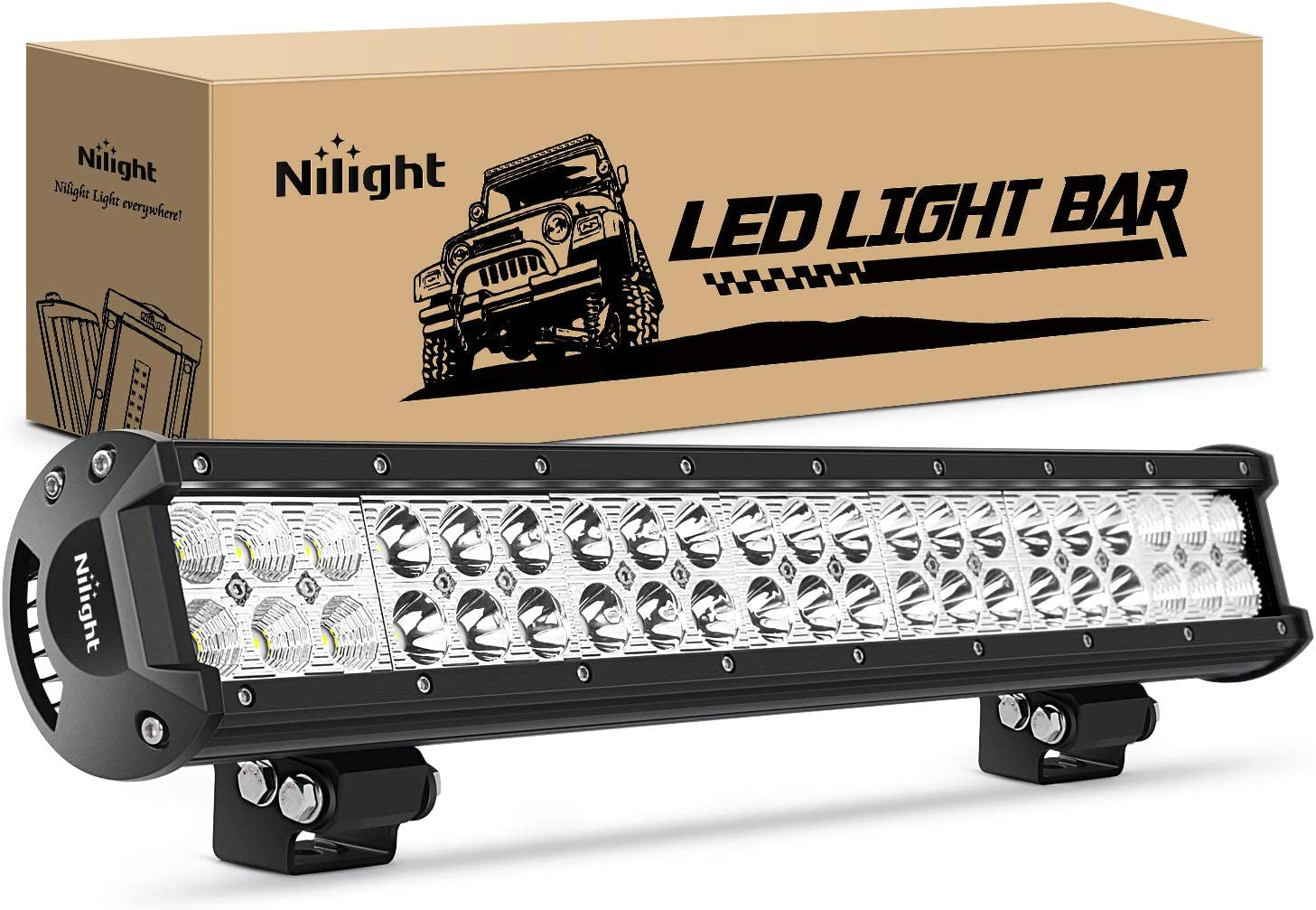 - 60005C-A 20Inch 126W Spot Flood Combo Led Light Bar off Road Lights Boat Lighting Fog Light Driving Lights LED Work Light for Trucks, 2 Years Warranty