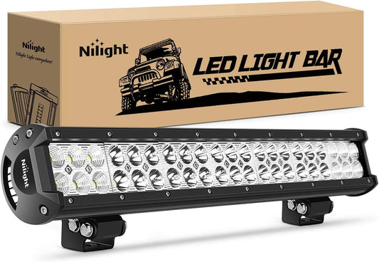 - 60005C-A 20Inch 126W Spot Flood Combo Led Light Bar off Road Lights Boat Lighting Fog Light Driving Lights LED Work Light for Trucks, 2 Years Warranty