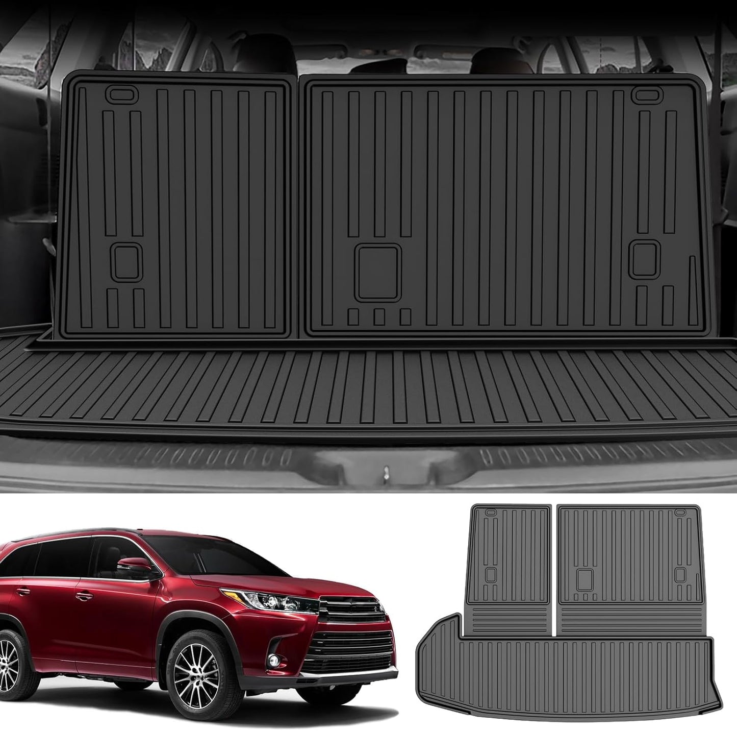 2025 Q7 Floor Mats: All Weather Floor Mats Custom Fit for 2017-2025 Audi Q7/Q8 1St and 2Nd Row All Weather TPE Floor Liner
