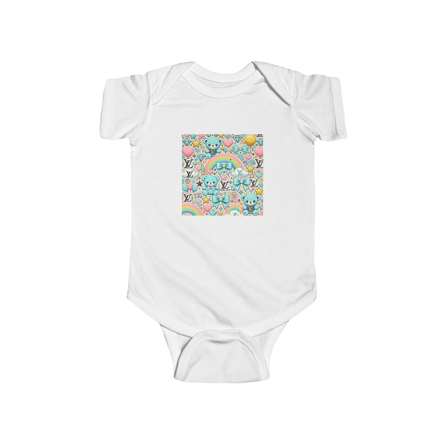 Cute Cartoon Louis Vuitton-inspired fashion Pattern Infant Bodysuit - Perfect Baby Shower Gift