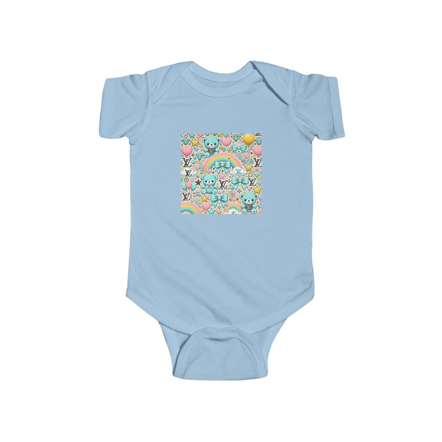 Cute Cartoon Louis Vuitton-inspired fashion Pattern Infant Bodysuit - Perfect Baby Shower Gift