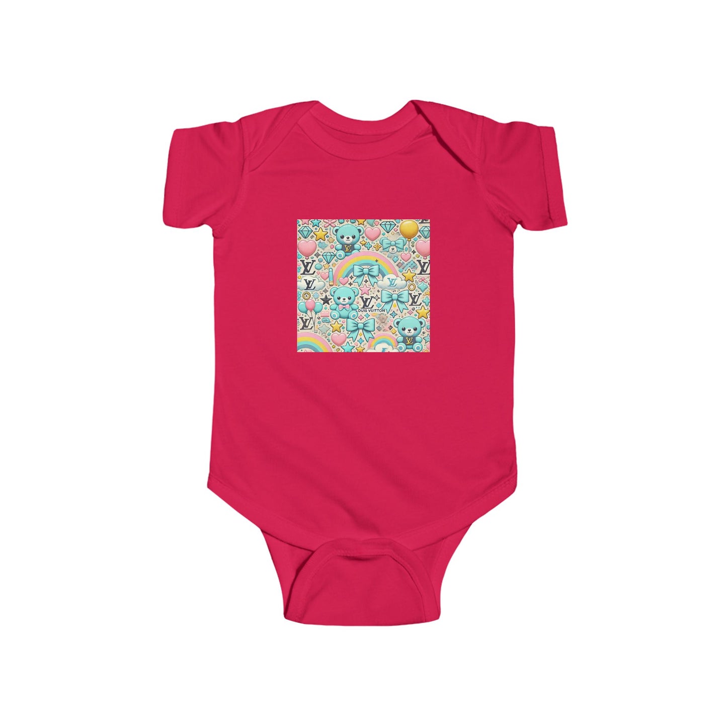 Cute Cartoon Louis Vuitton-inspired fashion Pattern Infant Bodysuit - Perfect Baby Shower Gift