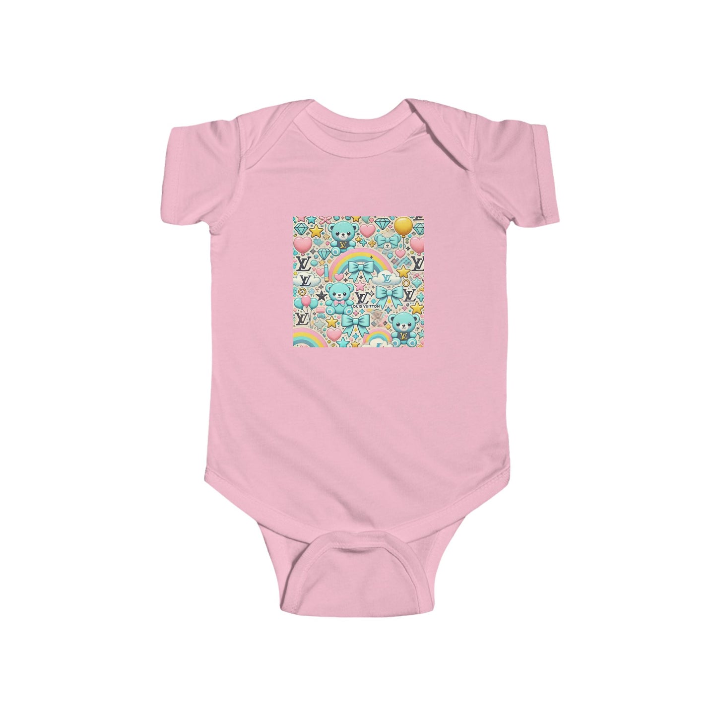 Cute Cartoon Louis Vuitton-inspired fashion Pattern Infant Bodysuit - Perfect Baby Shower Gift