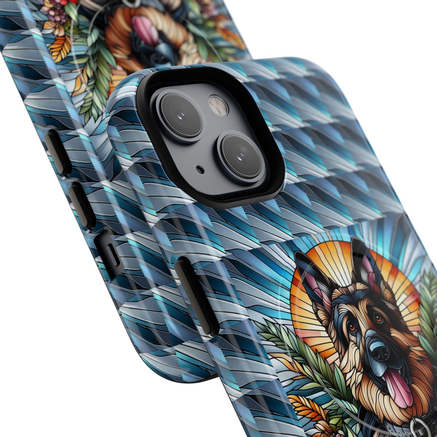 German Shepherd Stained Glass Tough Magnetic Cases