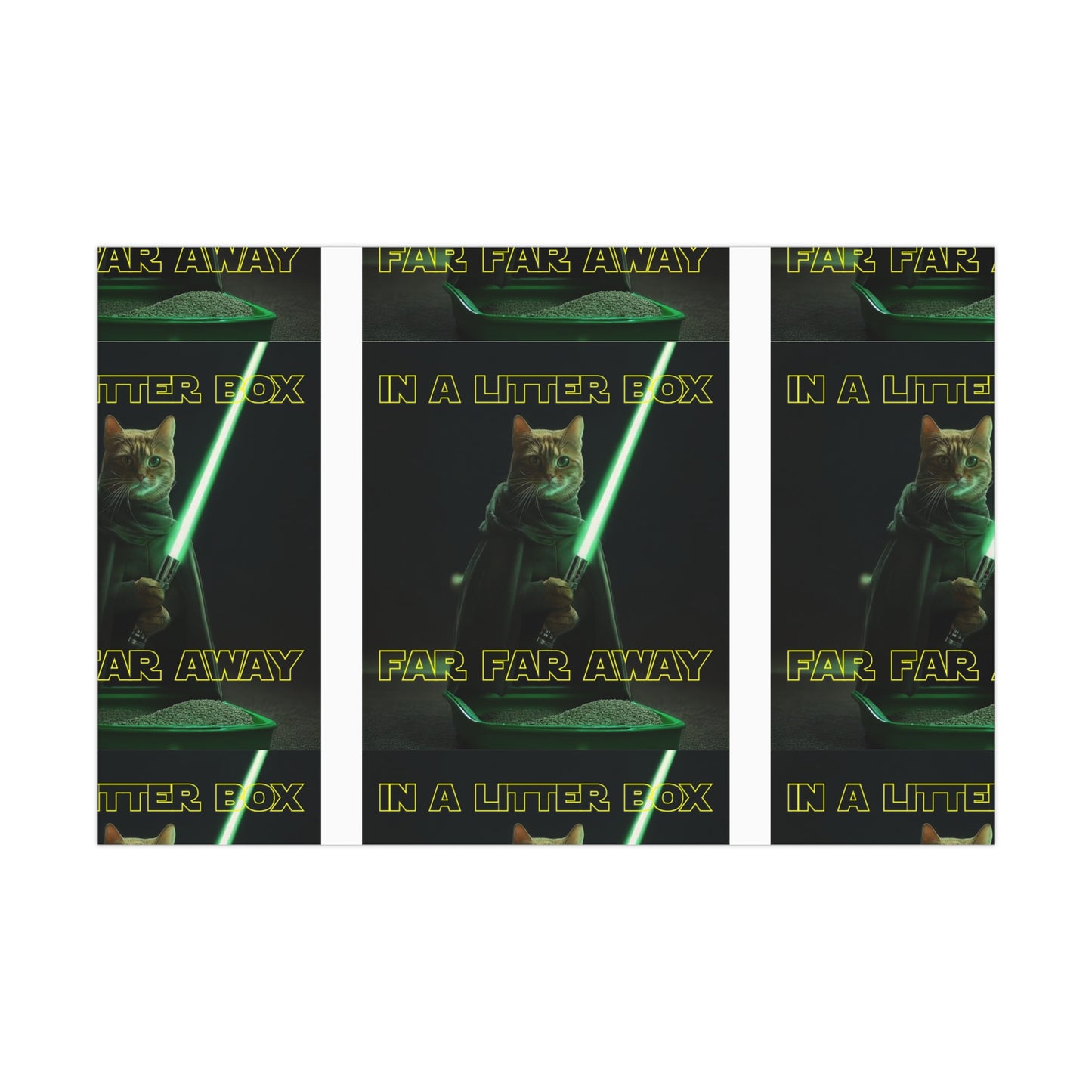 STAR WARS CAT IN A LITTER BOX FAR FAR AWAY Gift Wrap Papers